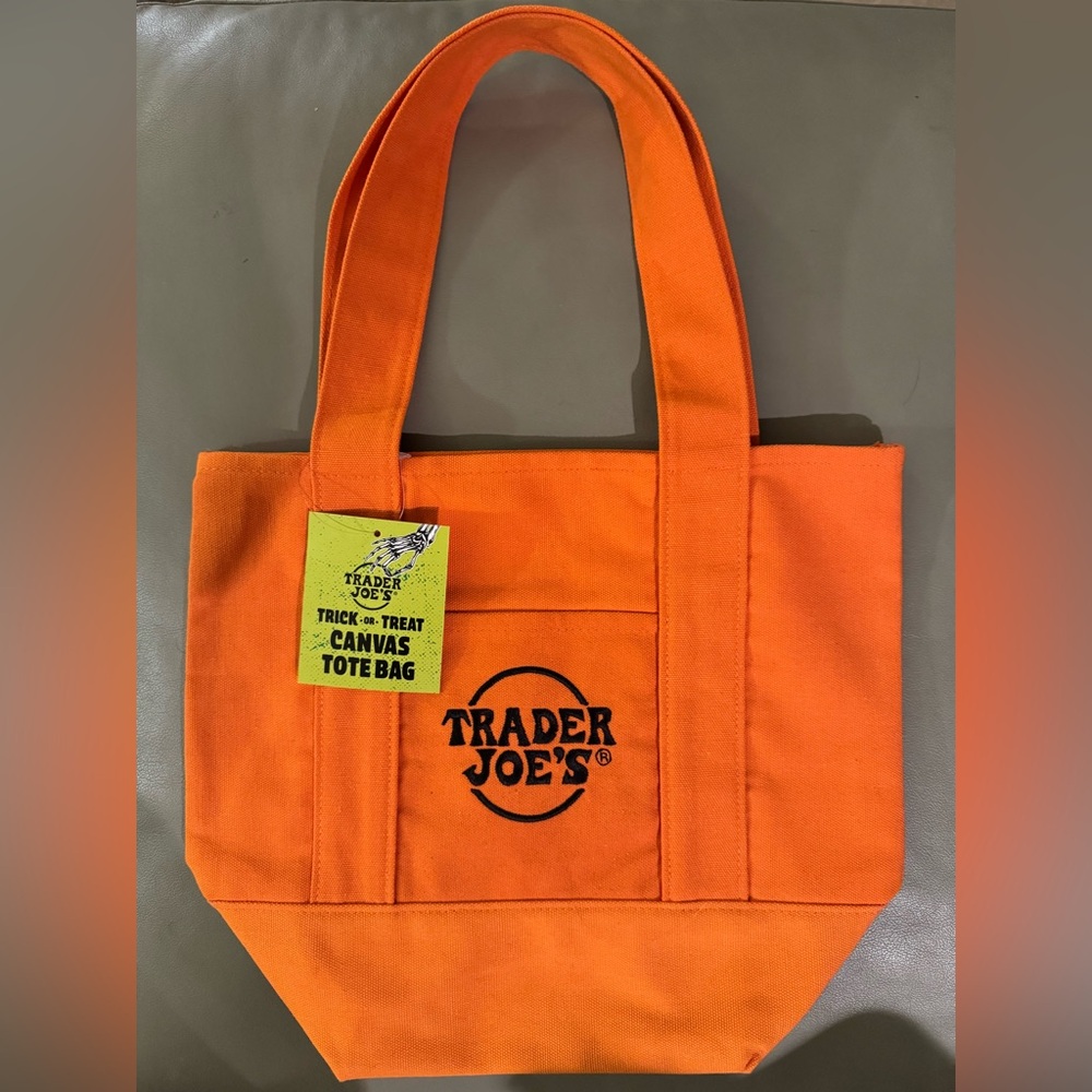Trader Joe's Orange Canvas Tote Bag